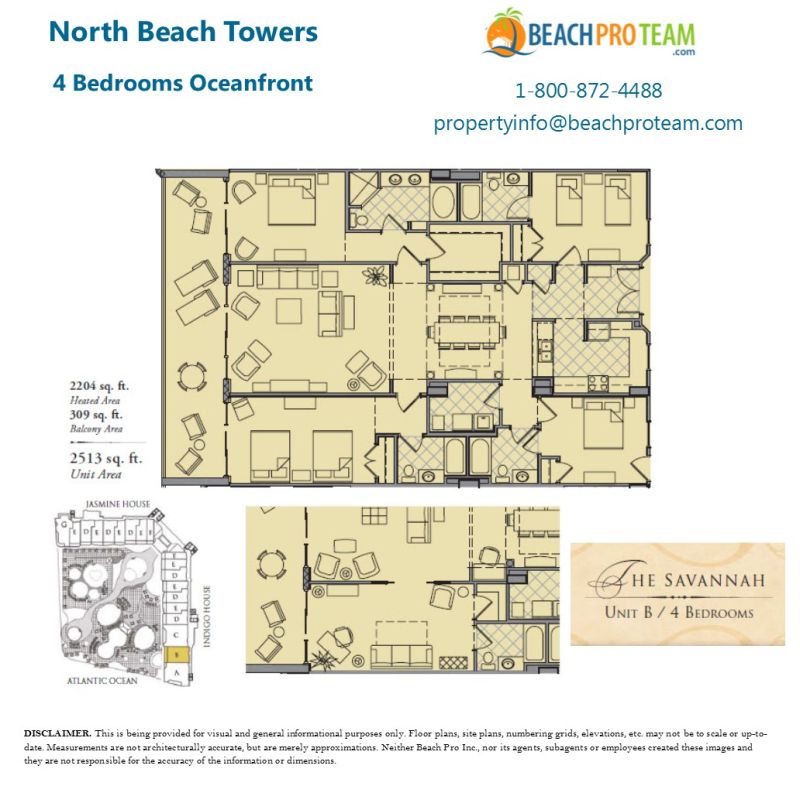 North Beach Towers Floor Plan - The Savannah 4 Bedroom Oceanfront
